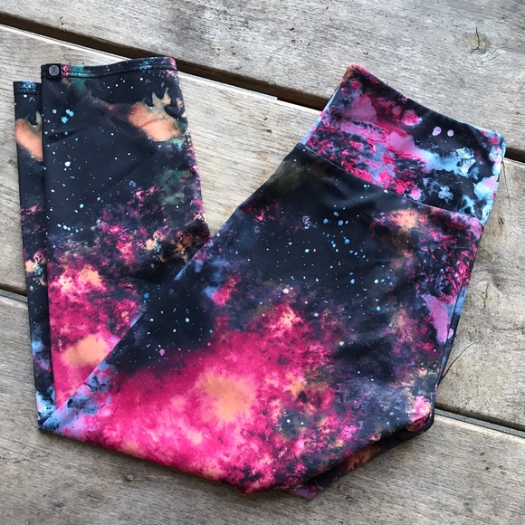 Onzie Pants - Onzie Galaxy Capri Miguel Leggings Pink Black XS